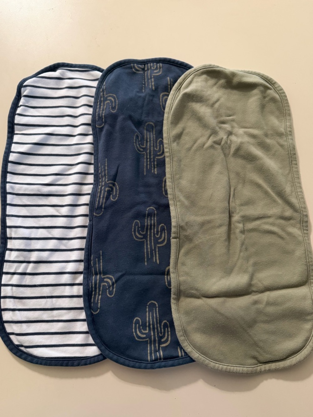 Carter's Olive & Navy Baby Burp Cloths Set